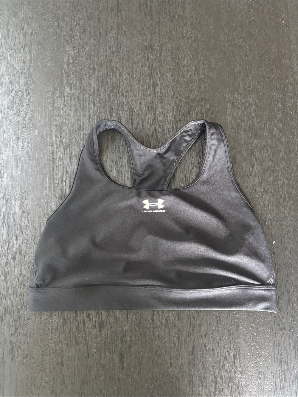 Under Armour Black Racerback Sports Bra with Logo